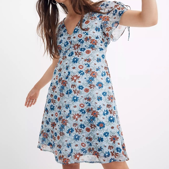 NWOT Madewell Open-Back Mini Dress in Wildflower Garden - Picture 5 of 6